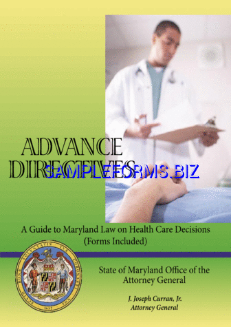 Maryland Medical Advance Directive Form pdf free