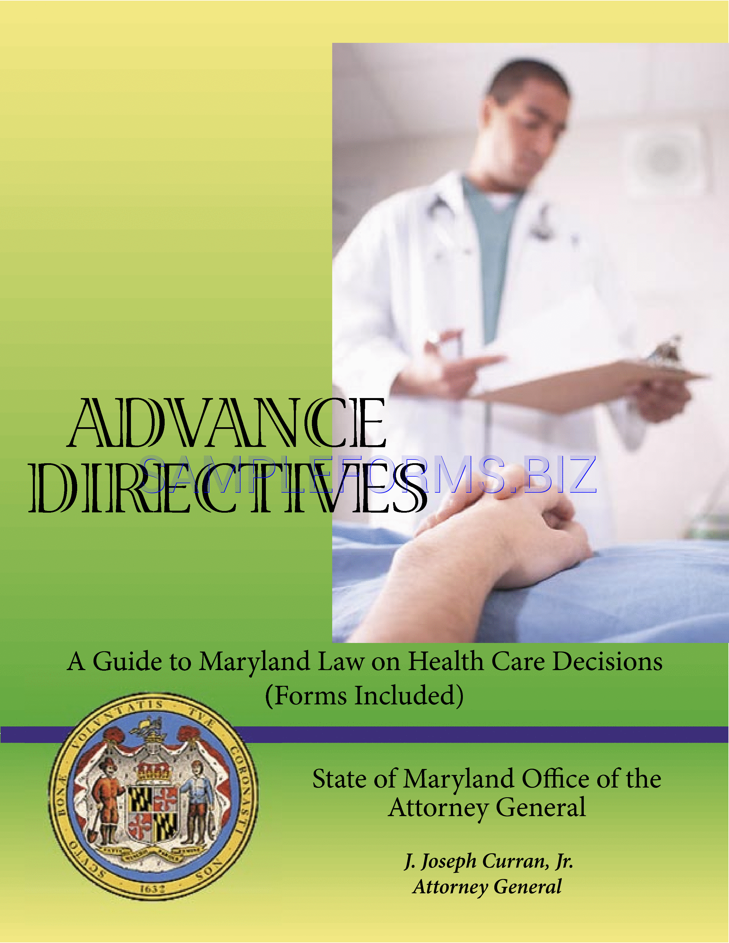 Preview free downloadable Maryland Medical Advance Directive Form in PDF (page 1)